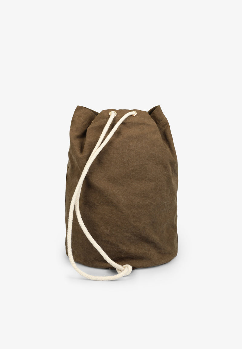 BEUTELRUCKSACK MIT LEDERDETAILS