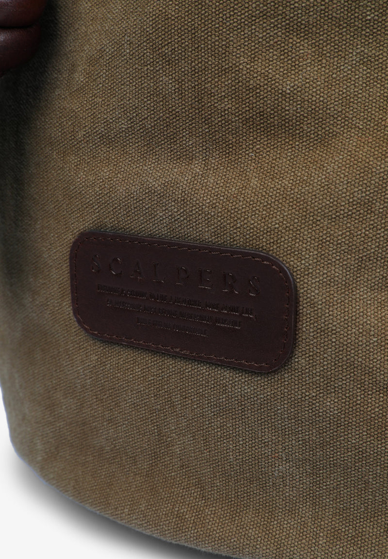 BEUTELRUCKSACK MIT LEDERDETAILS