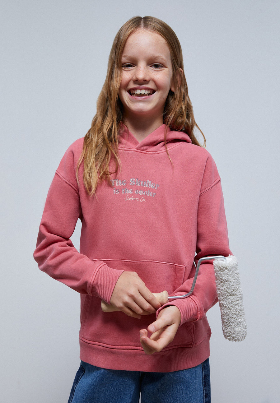 SWEATSHIRT MIT TOTENKOPF AUF DEM RÜCKEN UND GLITZER
