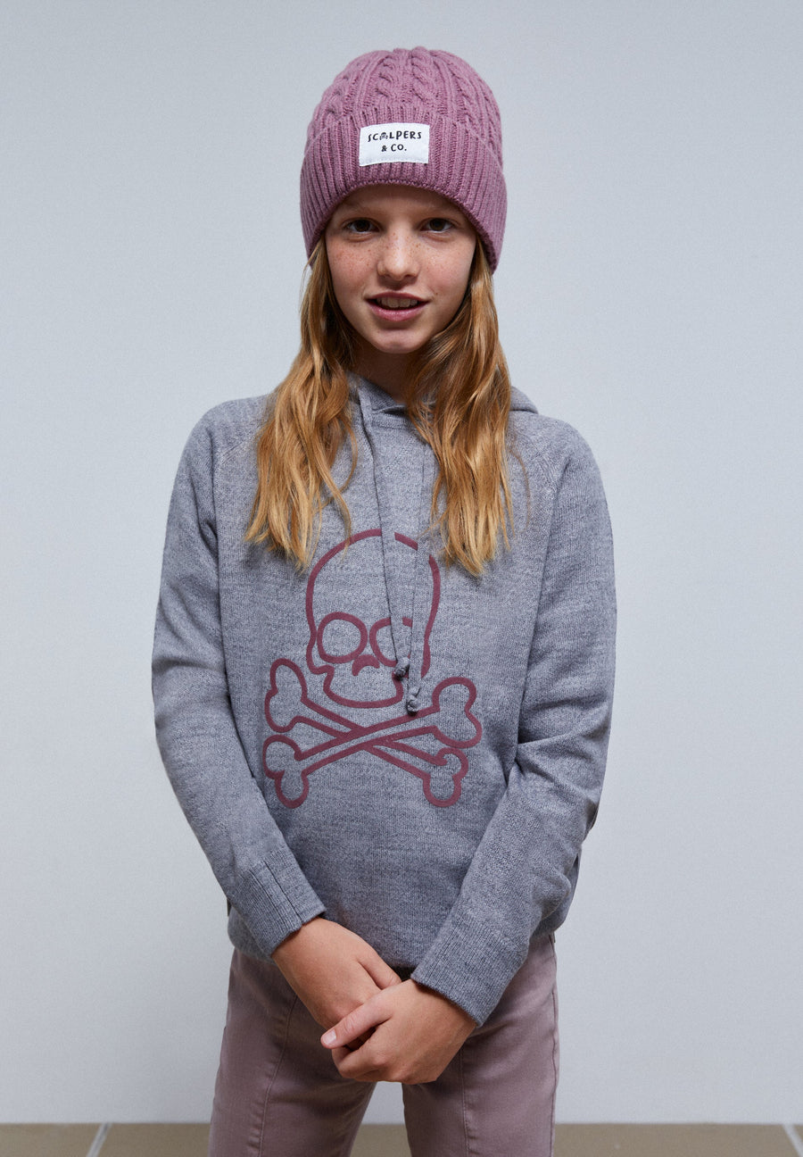 KAPUZENPULLOVER MIT TOTENKOPF