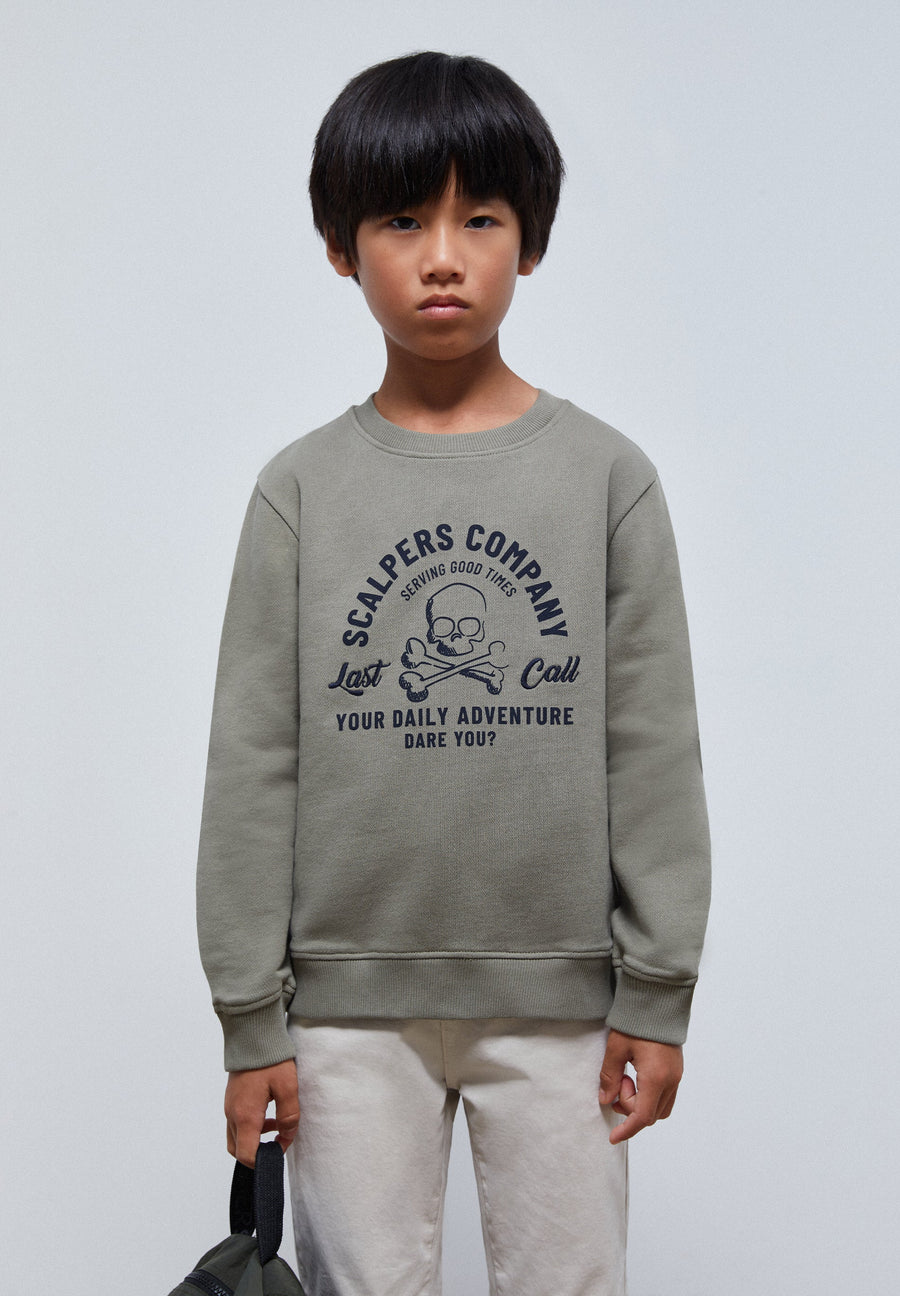 SWEATSHIRT MIT PRINT UND STICKEREI