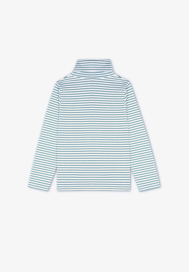 GESTREIFTES SHIRT MIT STEHKRAGEN