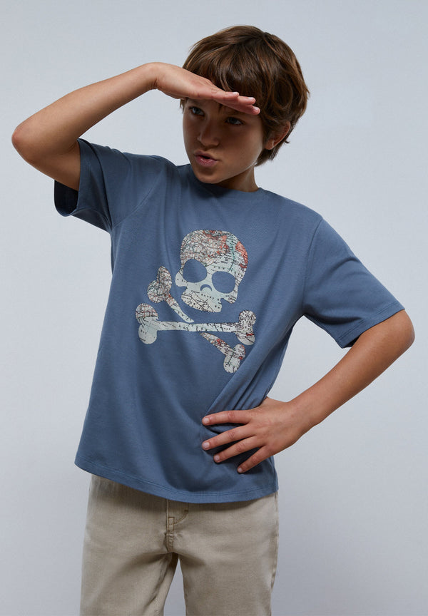 SHIRT MIT TOTENKOPFPRINT IM KARTENDESIGN