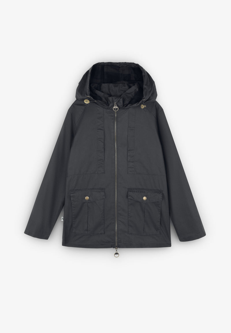 GEWACHSTER PARKA MIT KAPUZE