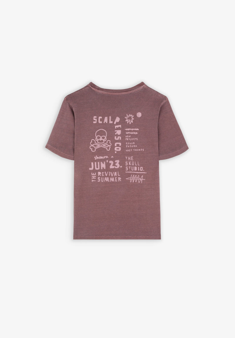 T-SHIRT IM WASHED-LOOK MIT PRINT AUF DEM RÜCKEN