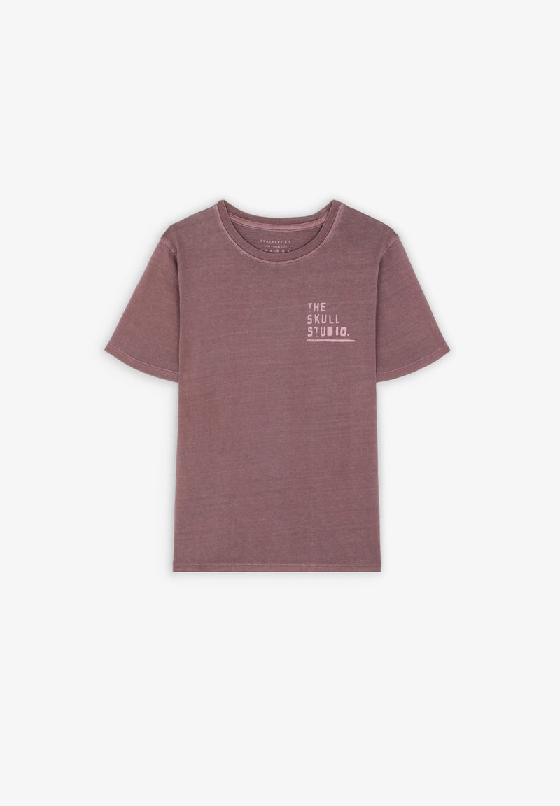 T-SHIRT IM WASHED-LOOK MIT PRINT AUF DEM RÜCKEN