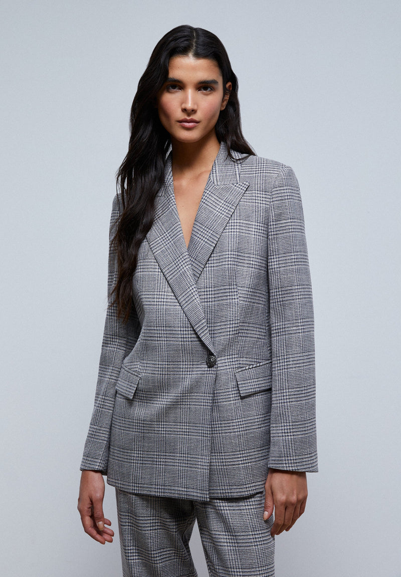 ECRU CHECK BLAZER