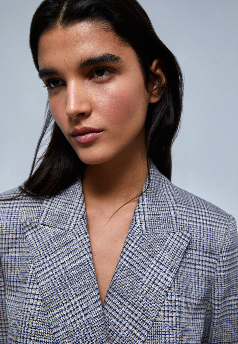 ECRU CHECK BLAZER