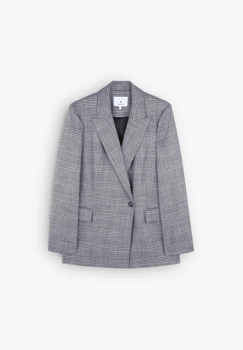 ECRU CHECK BLAZER
