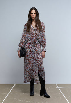 DRAPIERTER MIDIROCK MIT PRINT