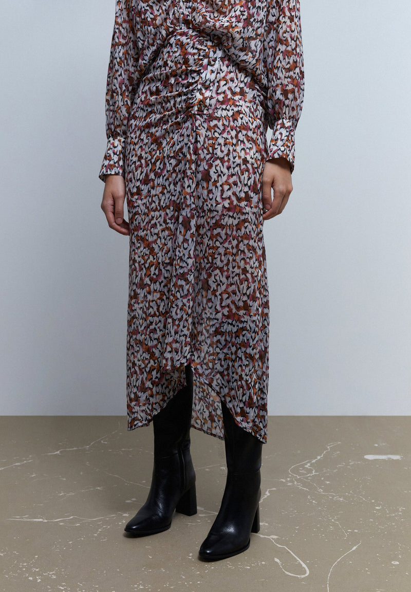 DRAPIERTER MIDIROCK MIT PRINT