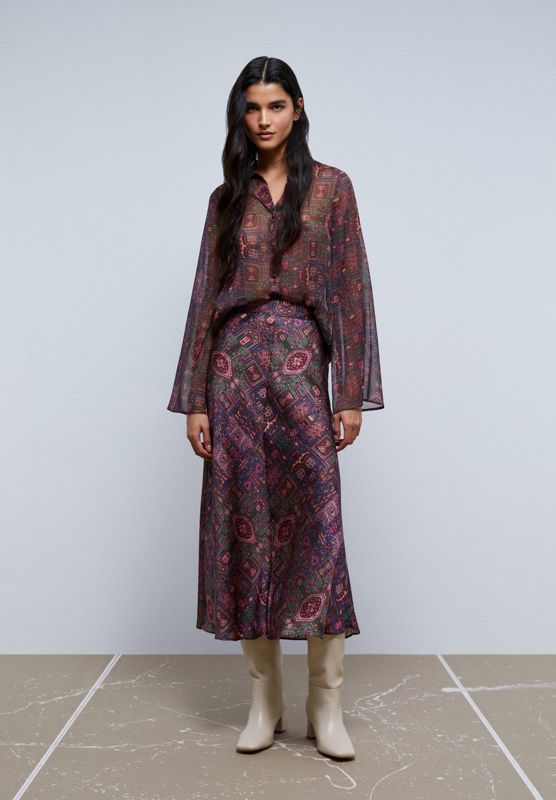 MIDIROCK MIT ETHNIC-PRINT