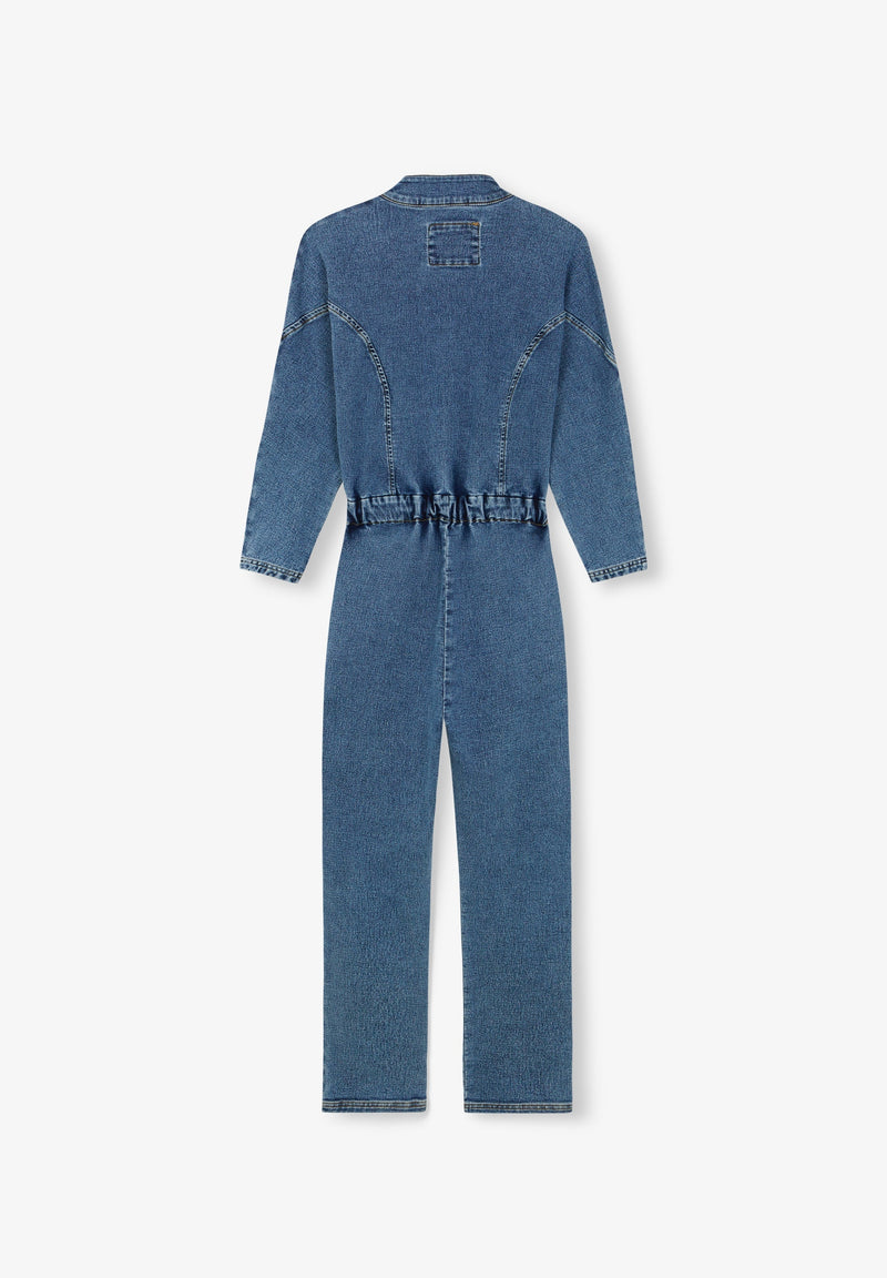 JEANS-JUMPSUIT MIT REISSVERSCHLUSS