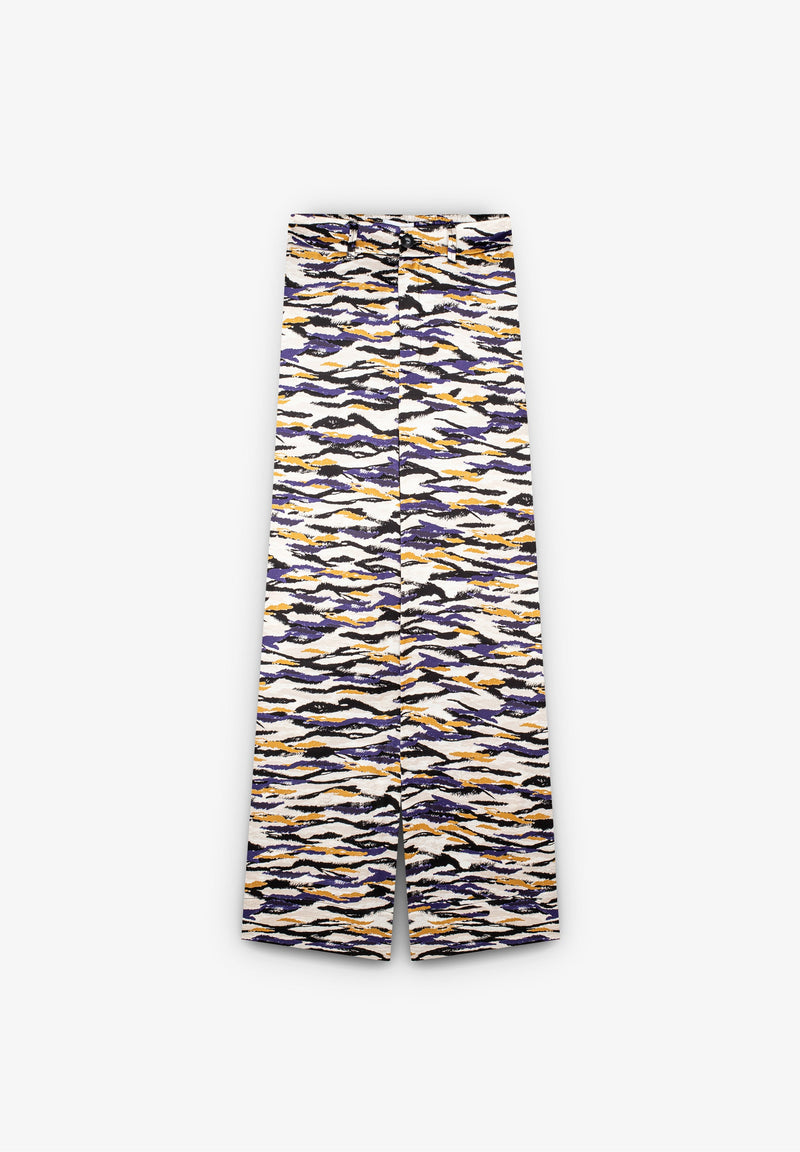 SATINHOSE MIT ZEBRAPRINT