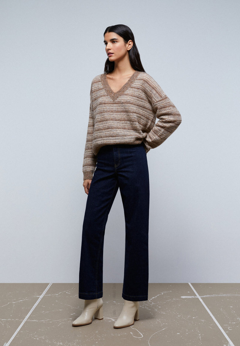 CULOTTE-JEANS MIT HOHEM BUND