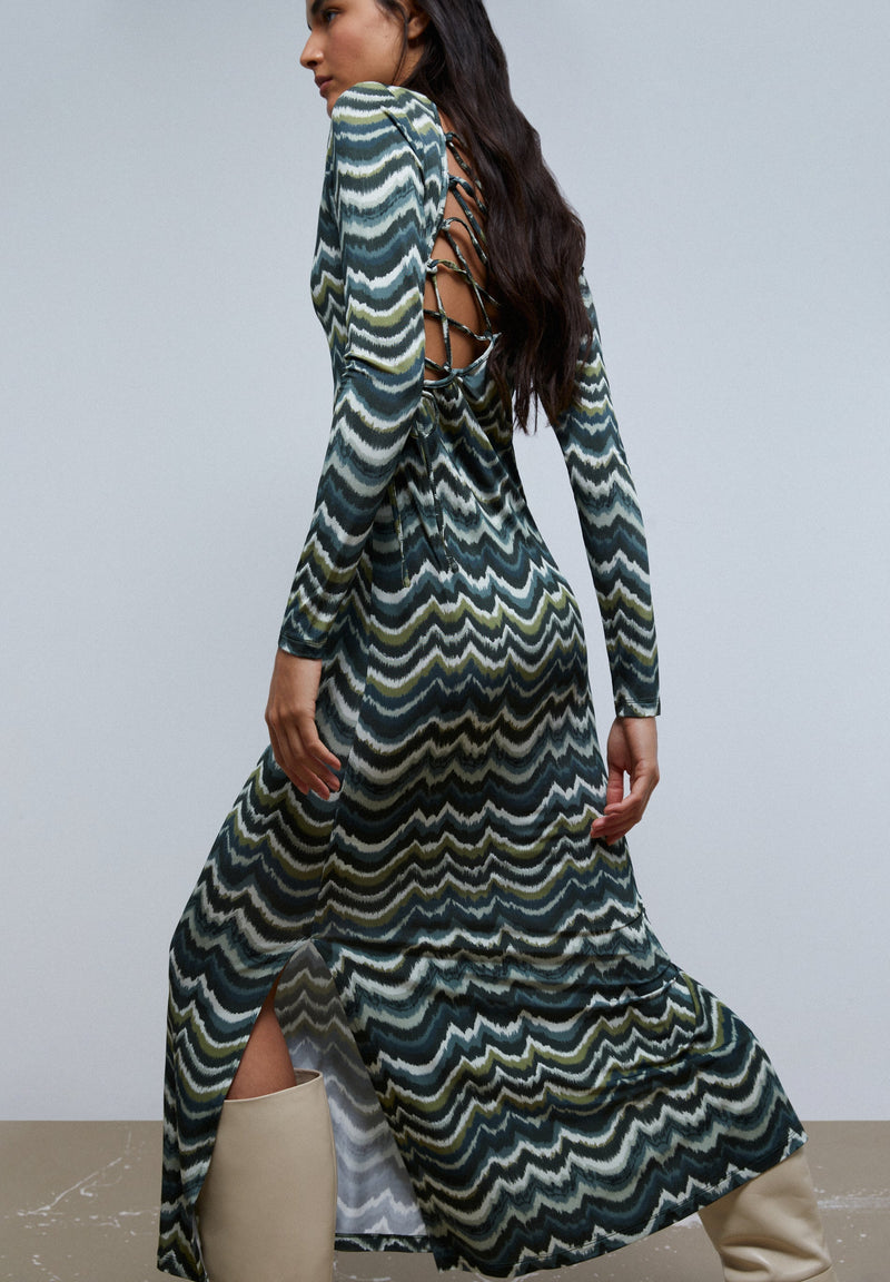 LACE UP BACK DRESS