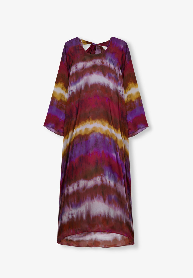 LANGES KLEID IM TUNIKA-STIL MIT TIE-DYE