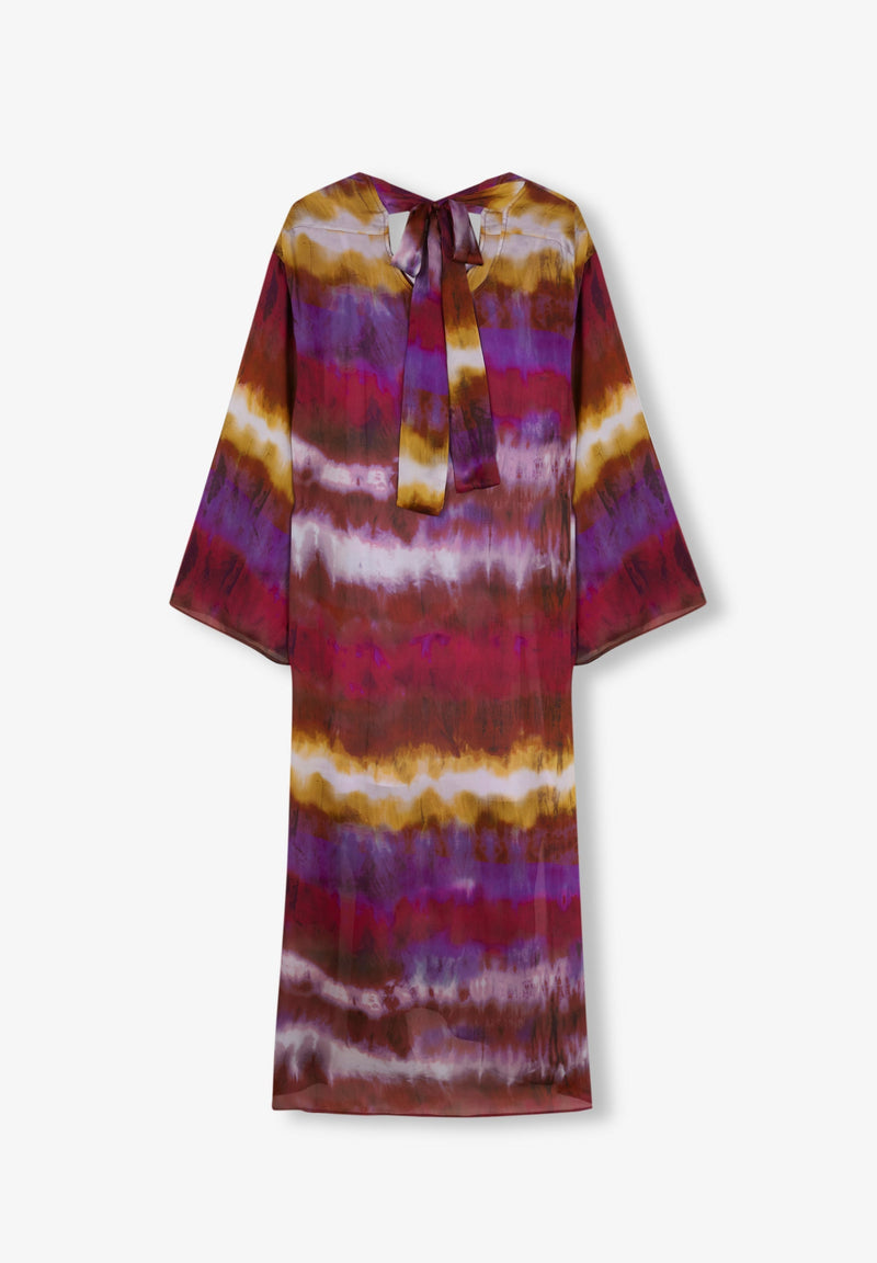 LANGES KLEID IM TUNIKA-STIL MIT TIE-DYE