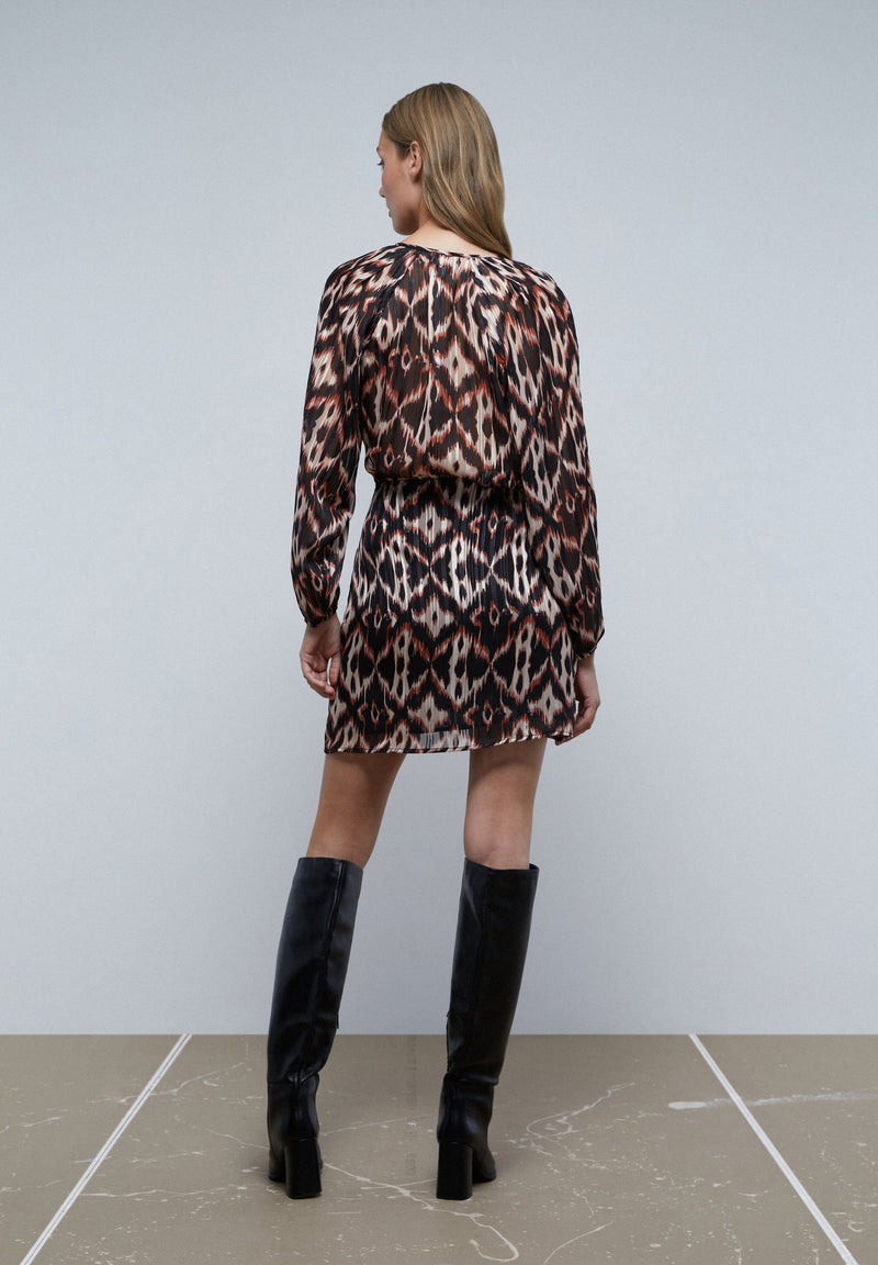MINIKLEID IN WICKELOPTIK MIT PRINT