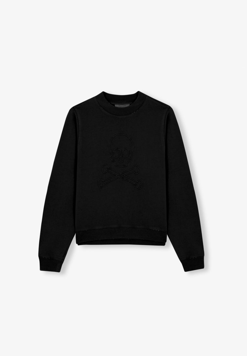 SWEATSHIRT MIT TOTENKOPF IM RELIEF
