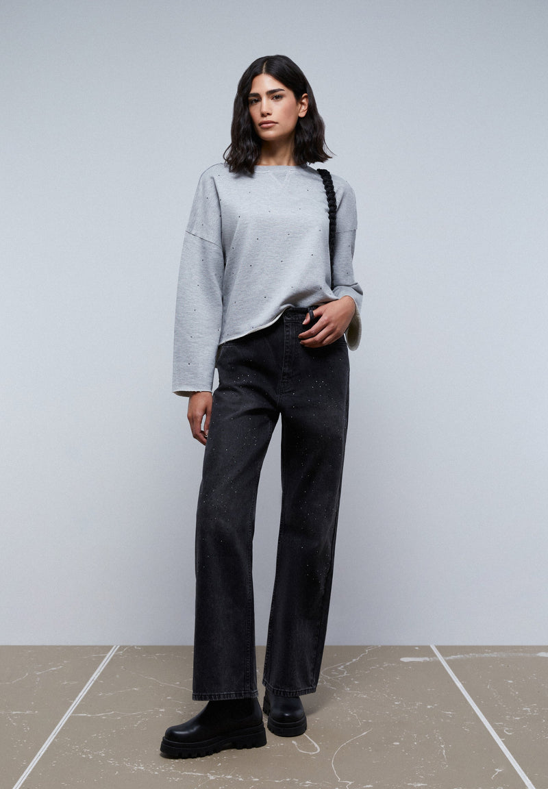 SWEATSHIRT MIT STRASS