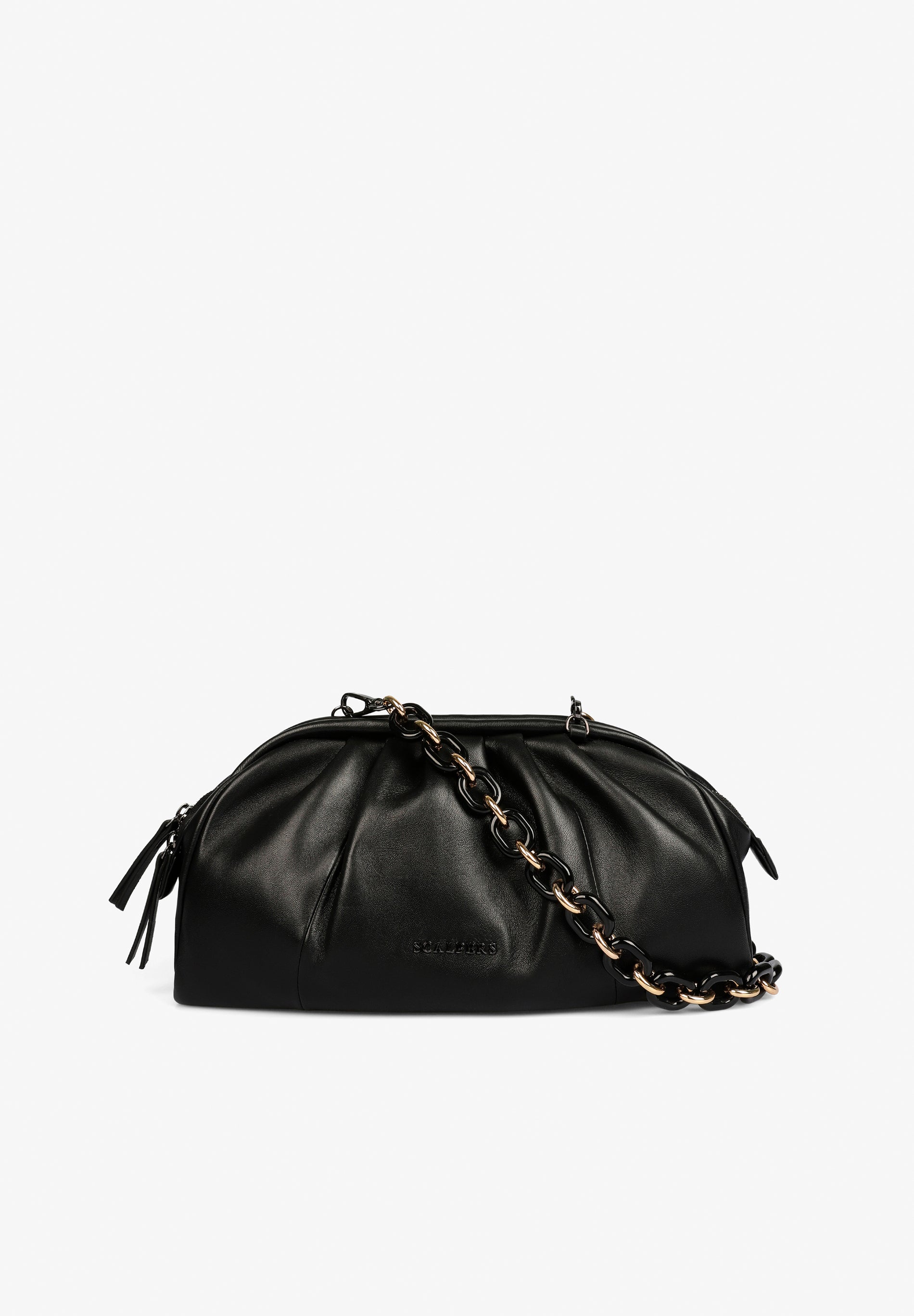GERAFFTE LEDER-CLUTCH