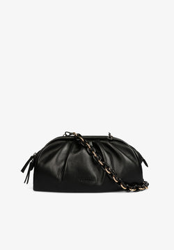 GERAFFTE LEDER-CLUTCH