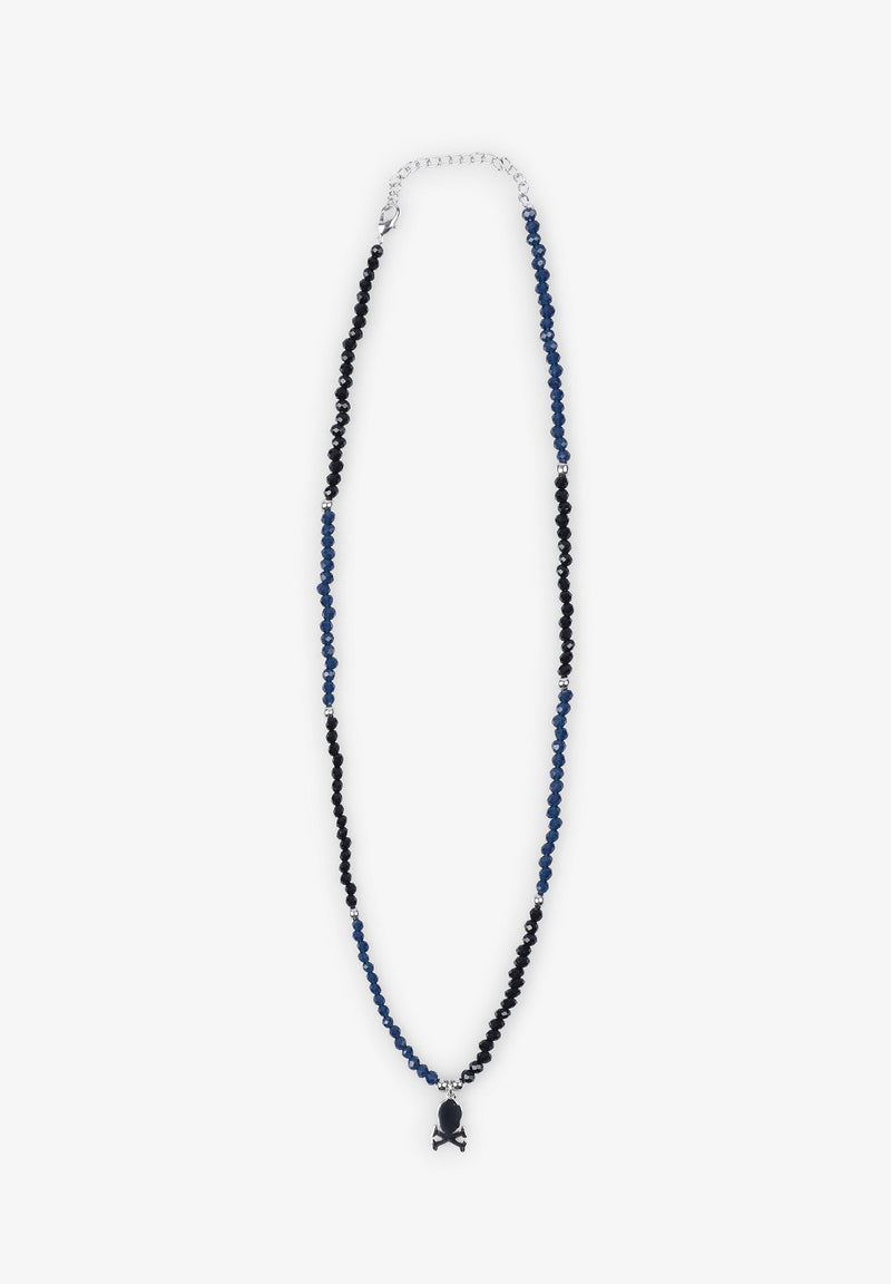 KETTE MIT SCHMUCKSTEINEN UND TOTENKOPF