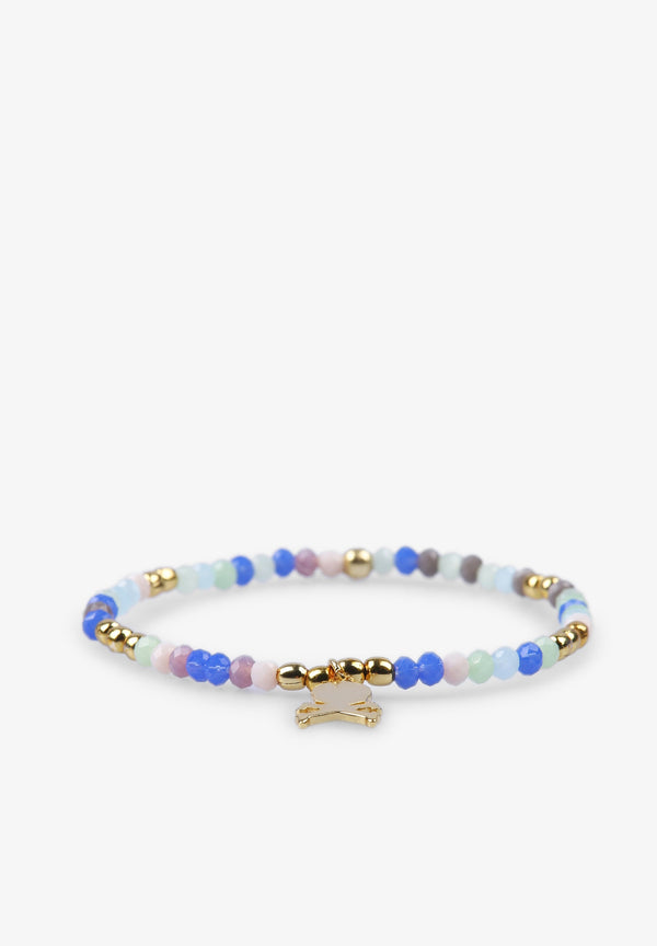 ARMBAND MIT SCHMUCKSTEINEN UND TOTENKOPF