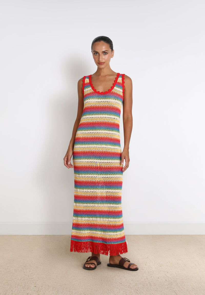 HÄKELKLEID MIT STREIFEN