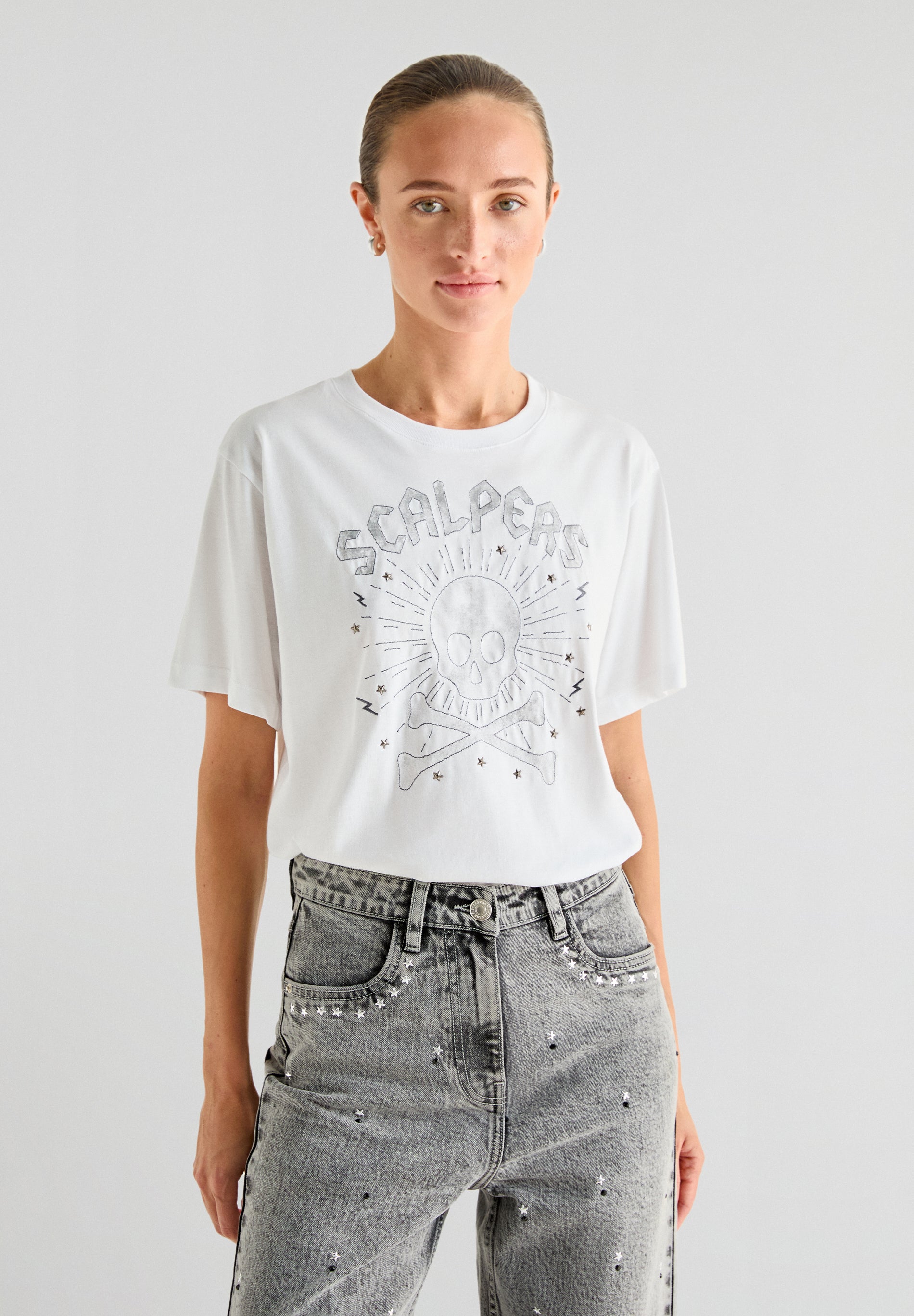 SPARKLE SKULL TEE