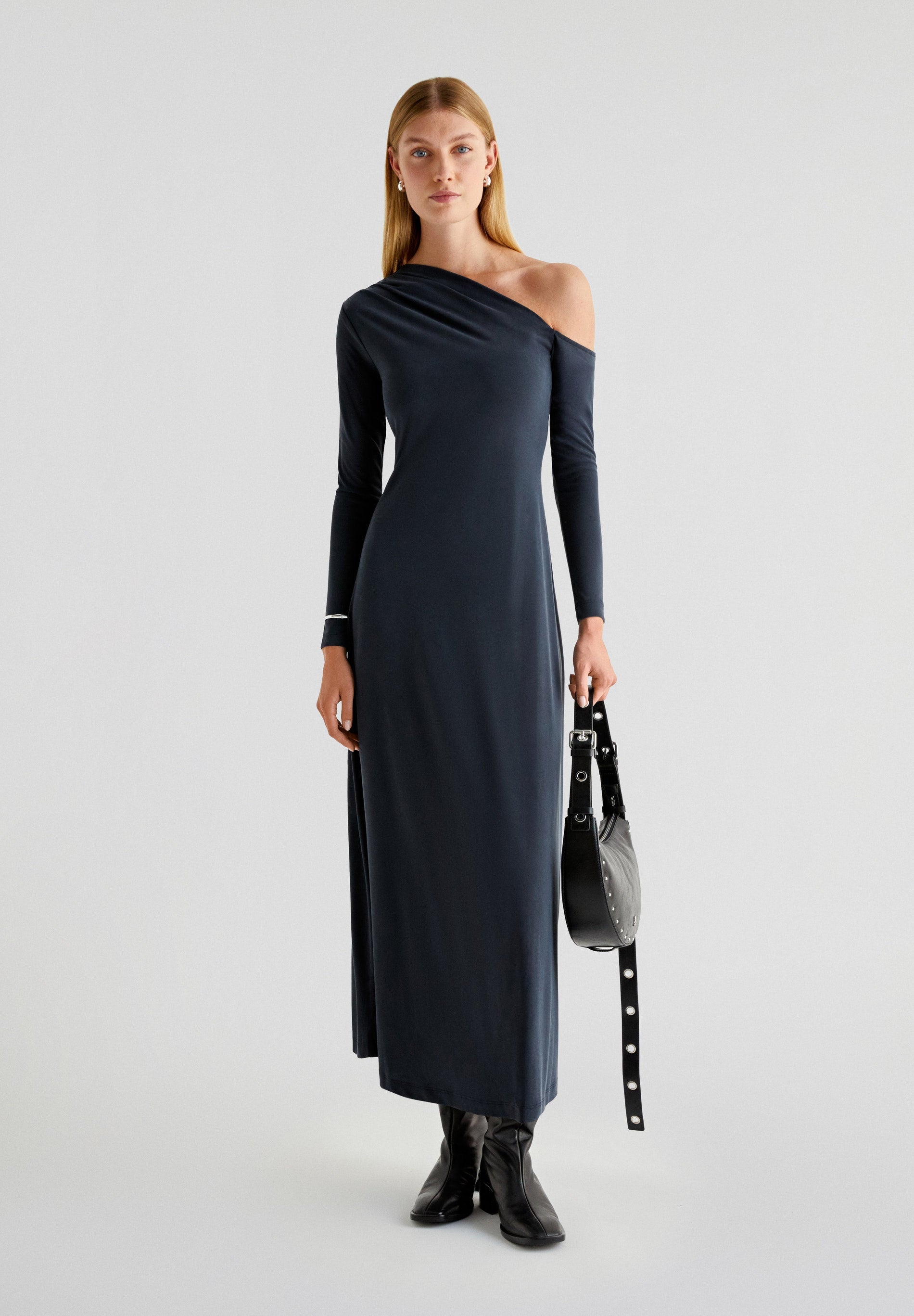 ASY RUCHED JERSEY DRESS