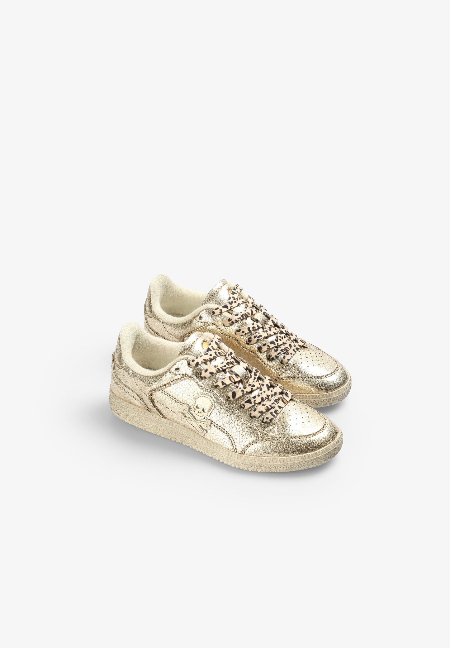 METALLIC-SNEAKER MIT TOTENKOPF