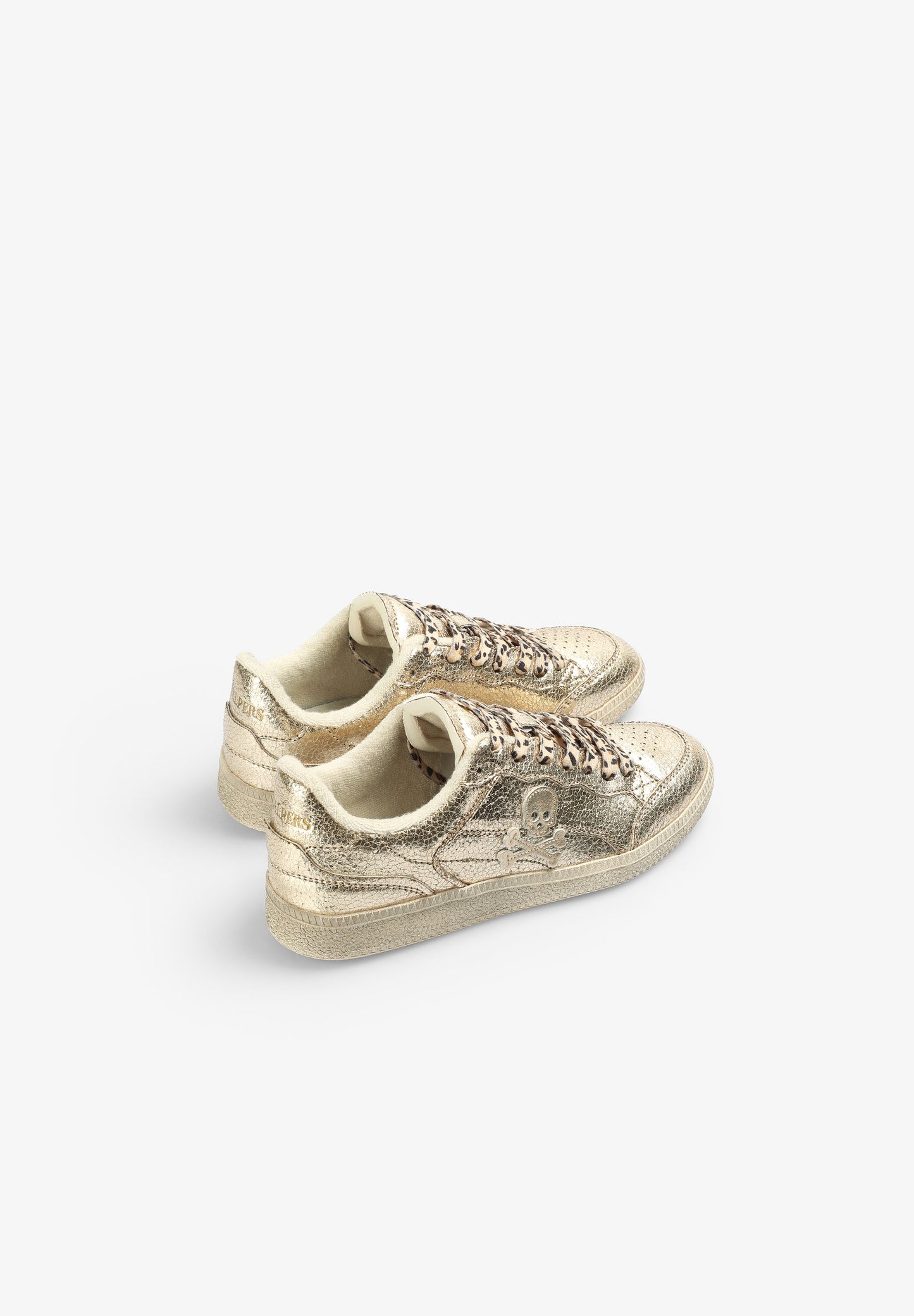 METALLIC-SNEAKER MIT TOTENKOPF