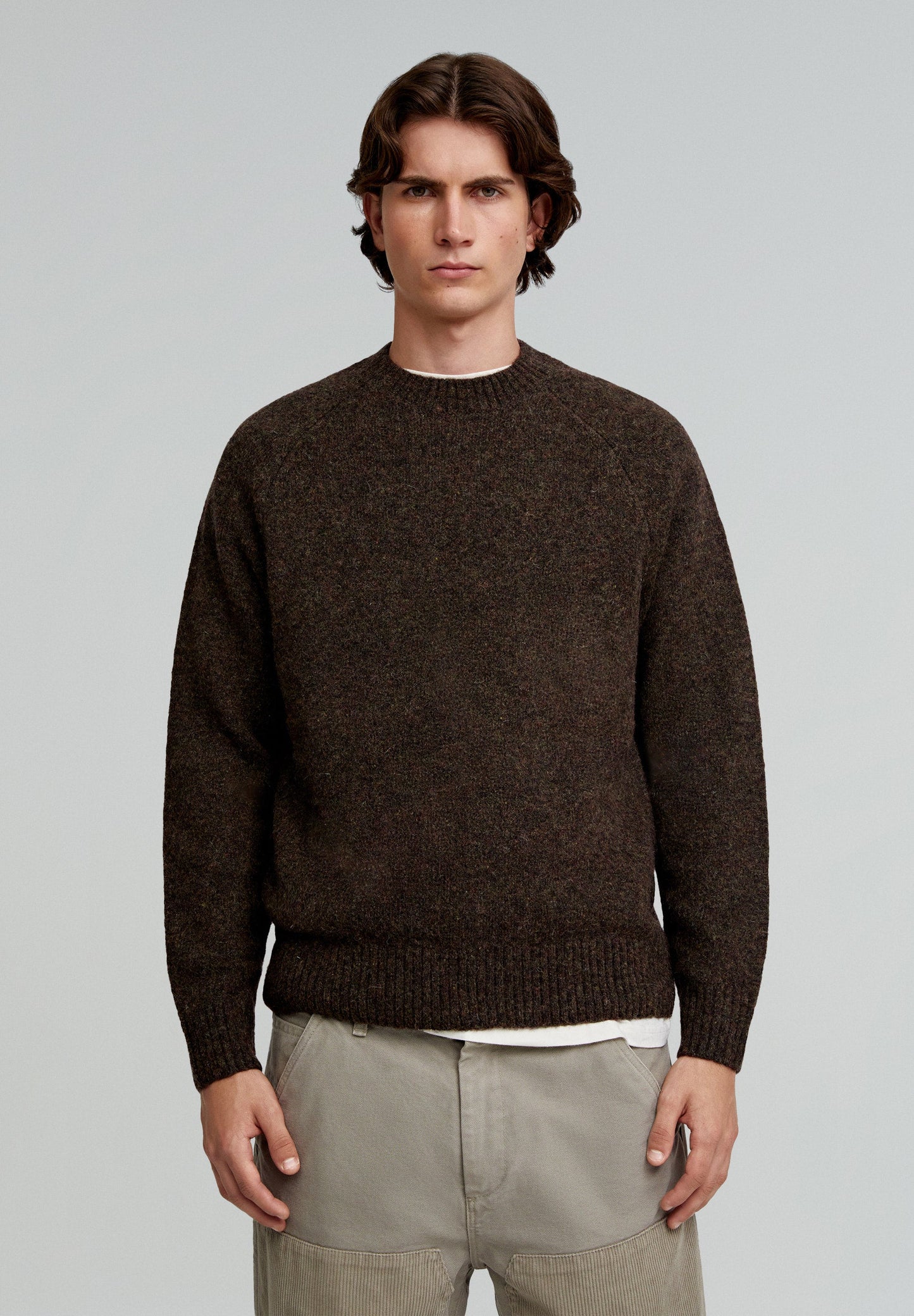 MELIERTER PULLOVER MIT RAGLANÄRMELN