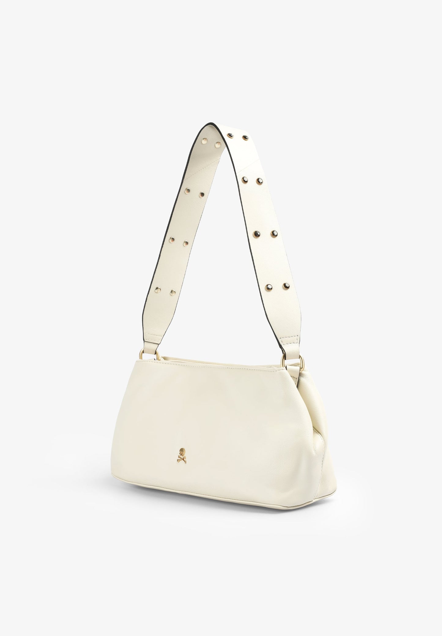 SOFT LEATHER BAG WITH CRYSTAL DETAILS