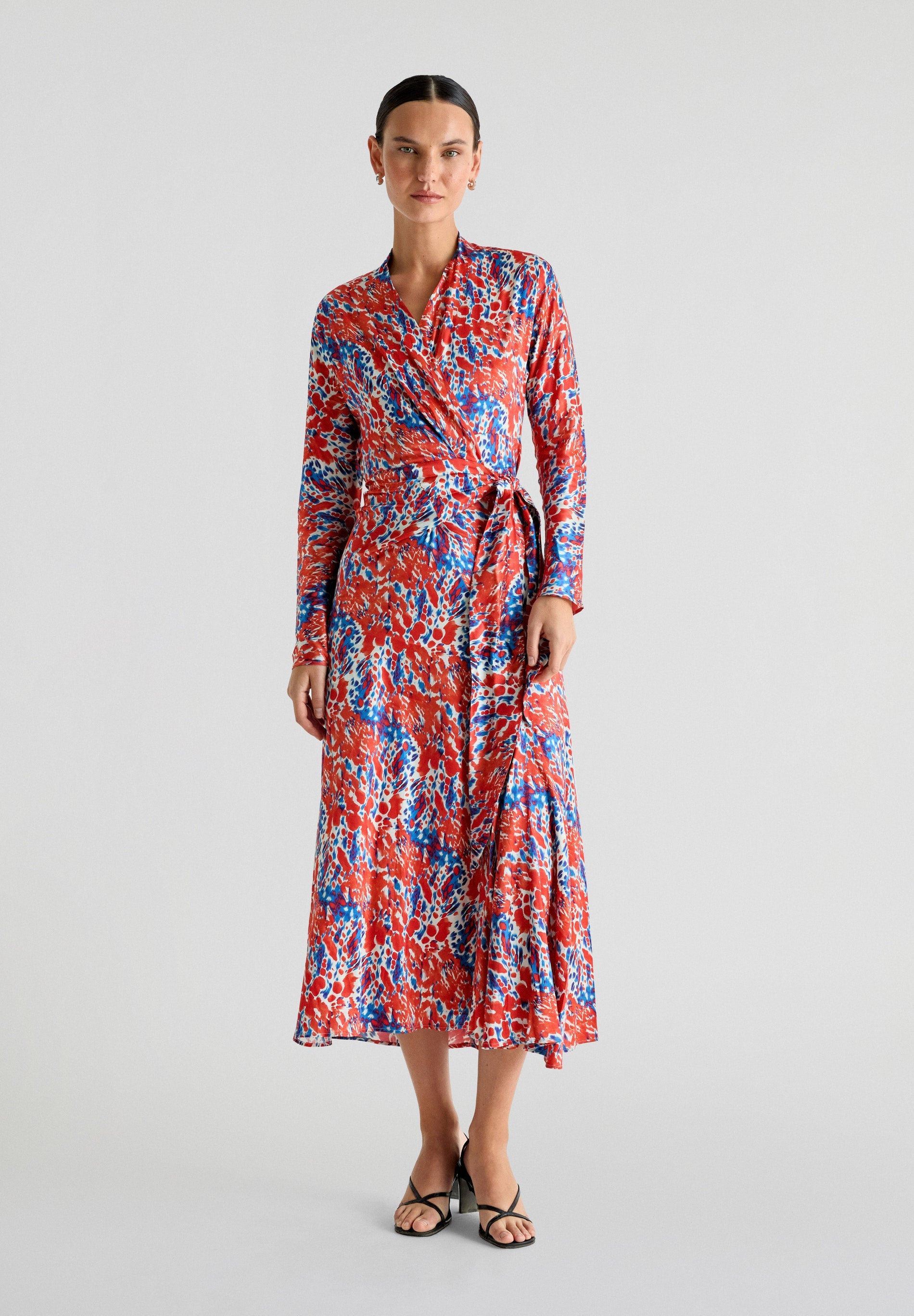 SATEN WRAP DRESS