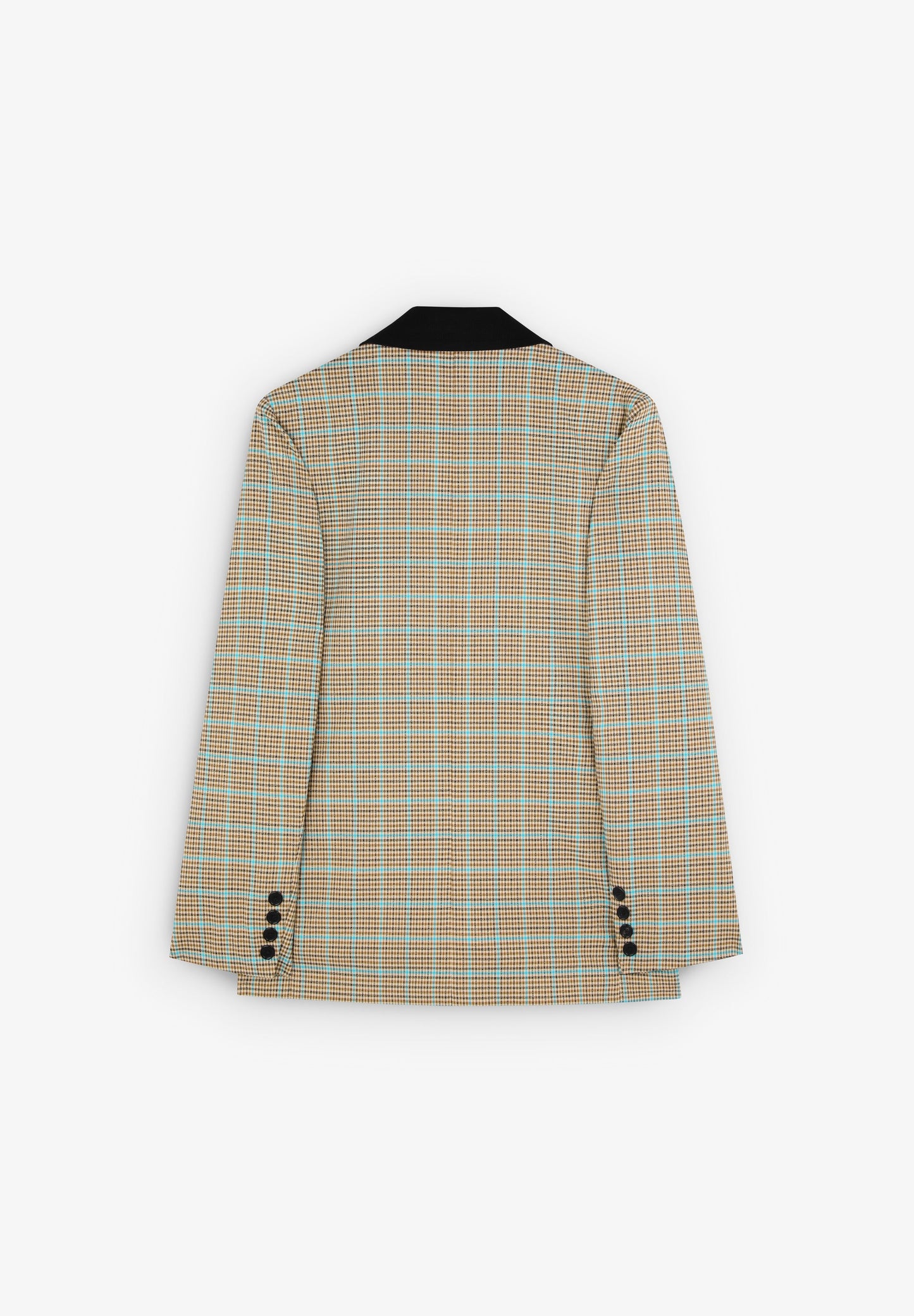 TURQUOISE LUREX CHECK BLAZER