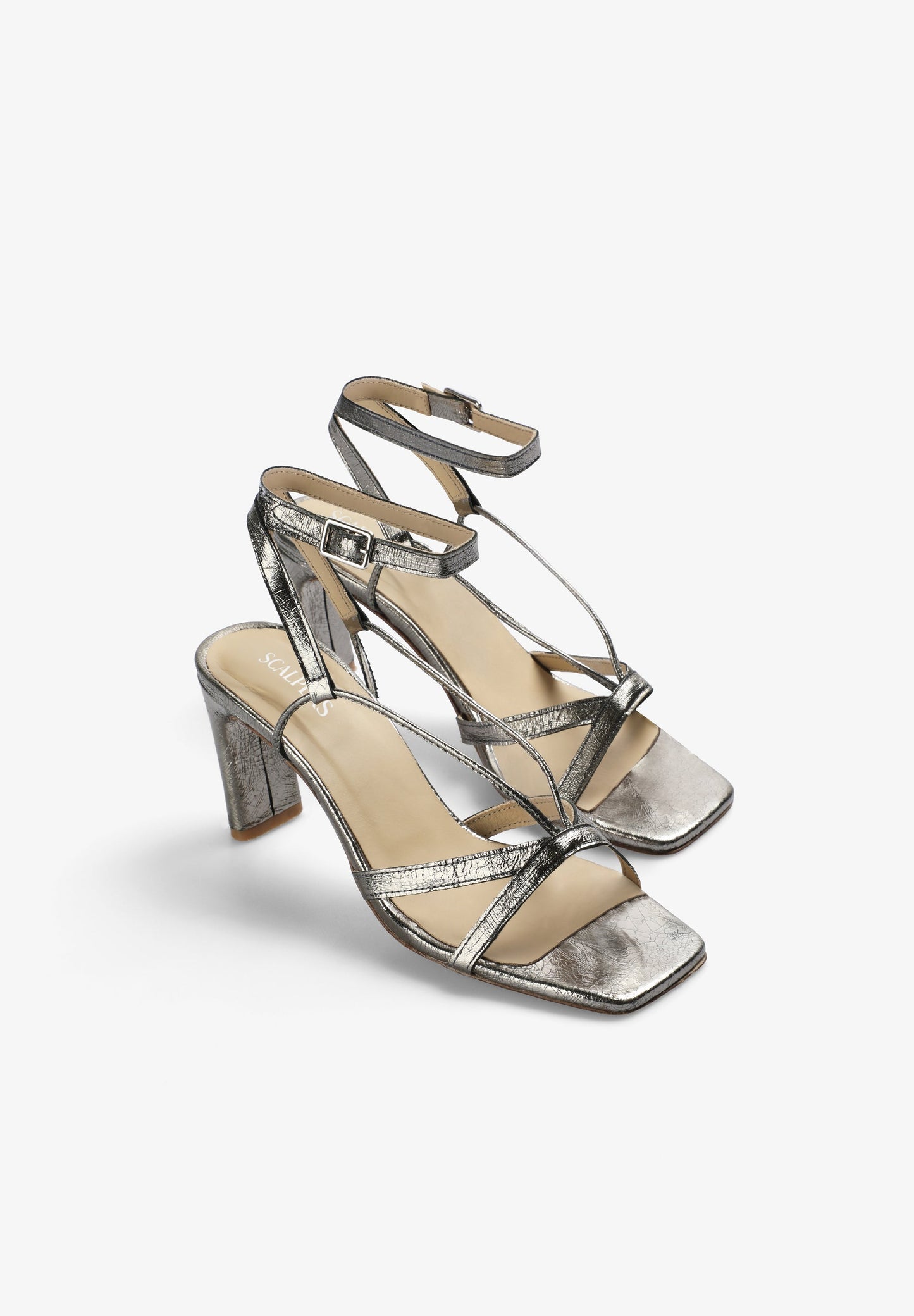 METALLIC-SANDALEN MIT ABSATZ