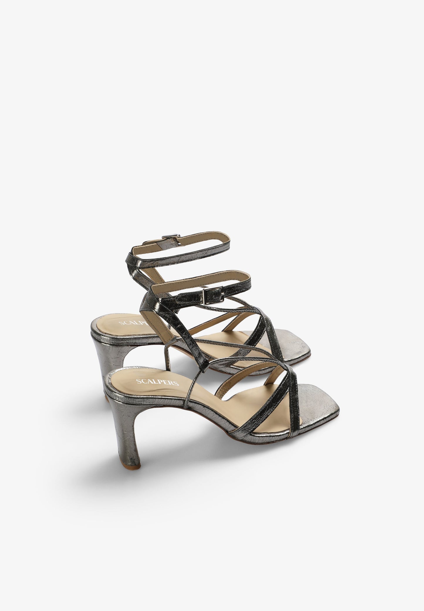 METALLIC-SANDALEN MIT ABSATZ