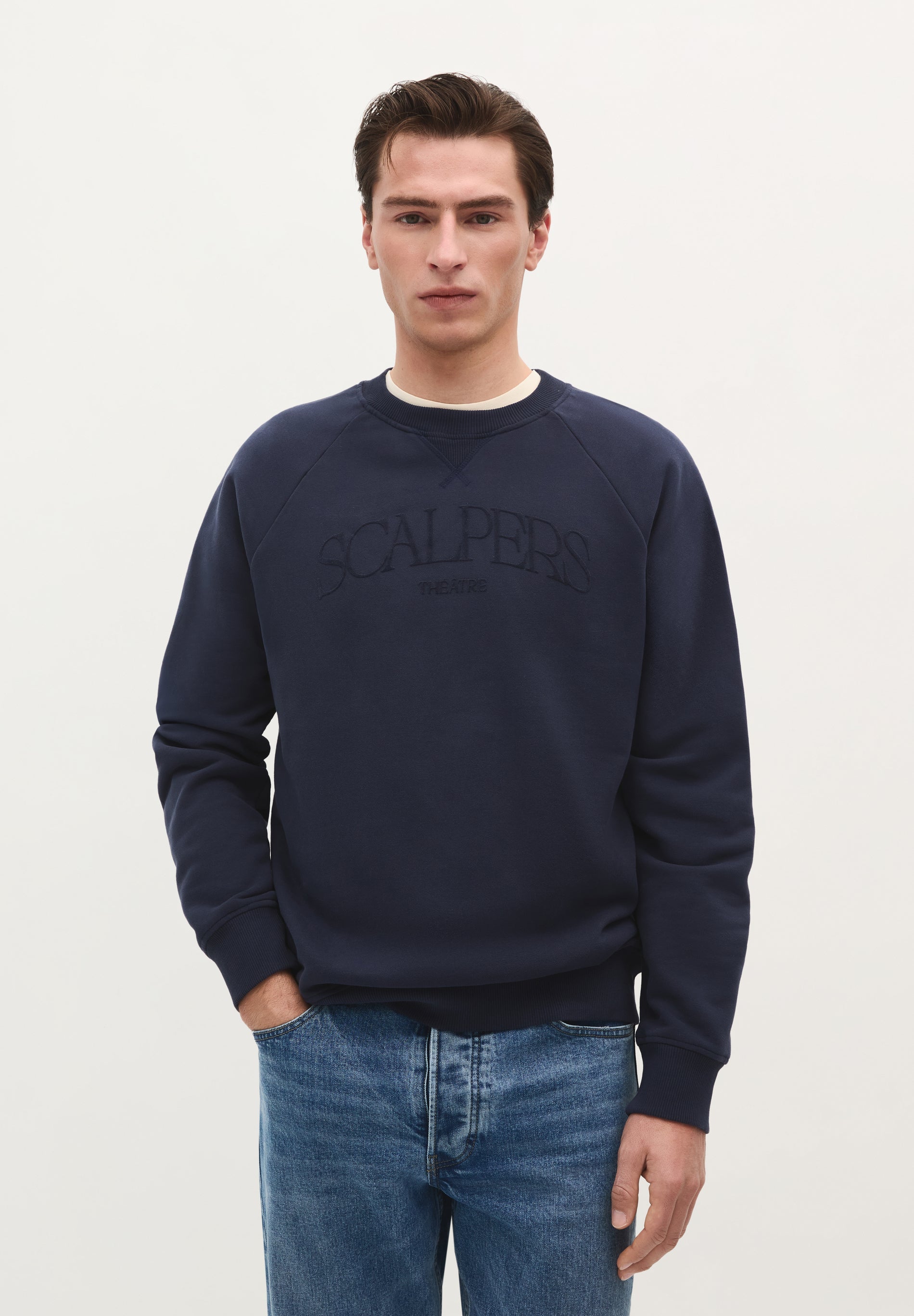 SWEATSHIRT MIT FLOCKPRINT-LOGO
