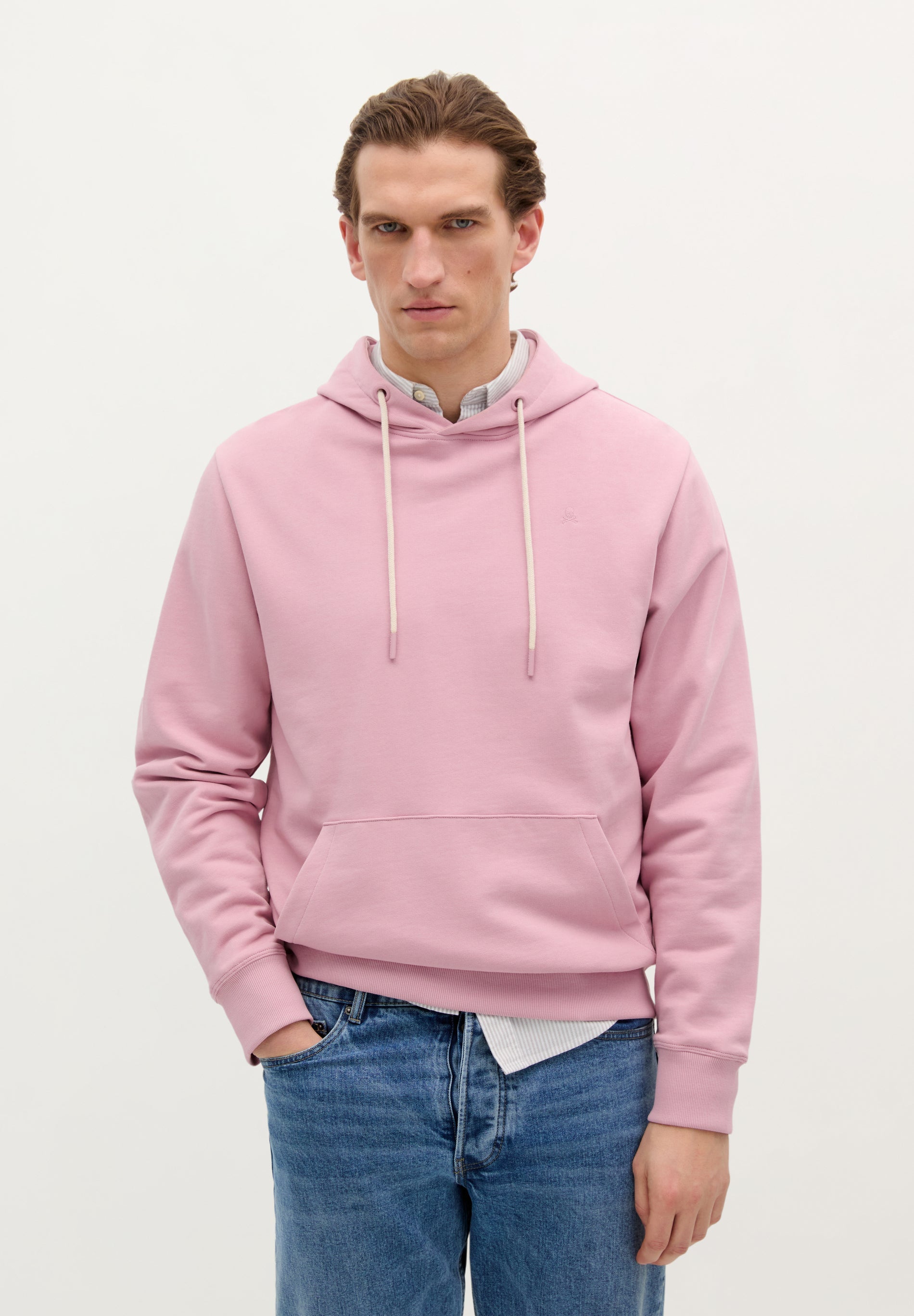 HOODIE MIT KAPUZE UND FARBLICH PASSENDEM TOTENKOPF