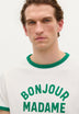 T-SHIRT MIT BONJOUR-PRINT