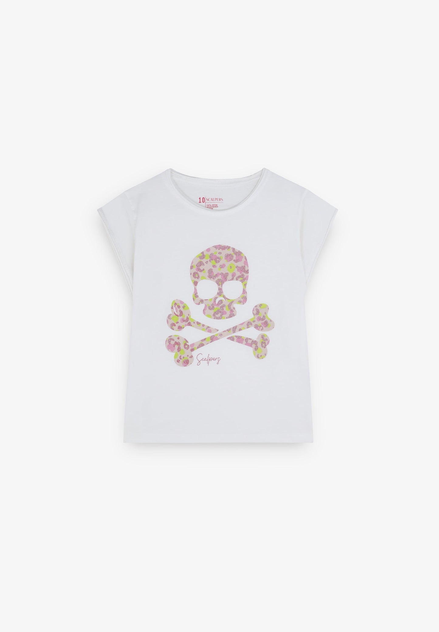 T-SHIRT MIT TOTENKOPF UND GLITZER