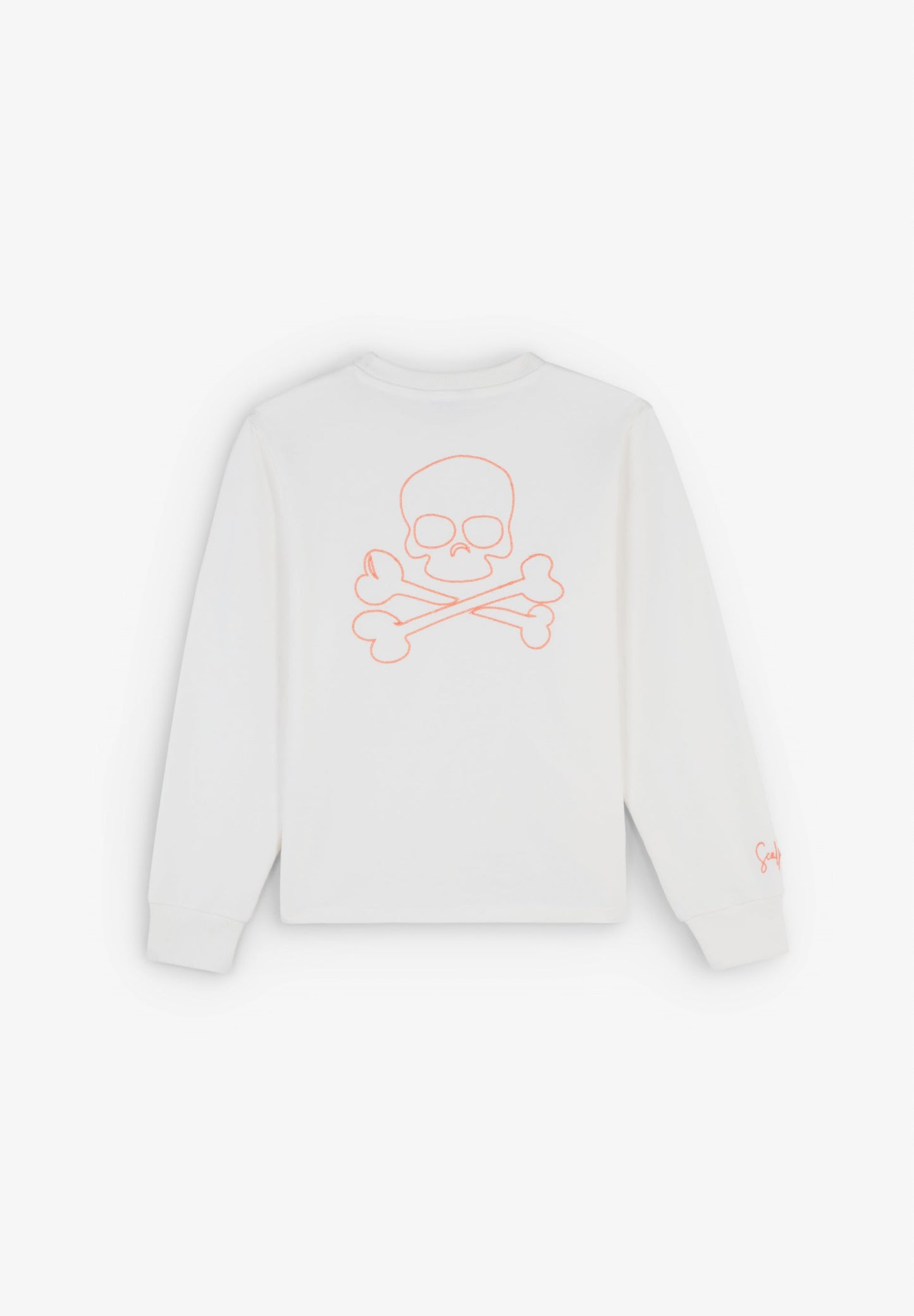 SWEATSHIRT MIT RAFFUNG UND TOTENKOPF AUF DEM RÜCKEN