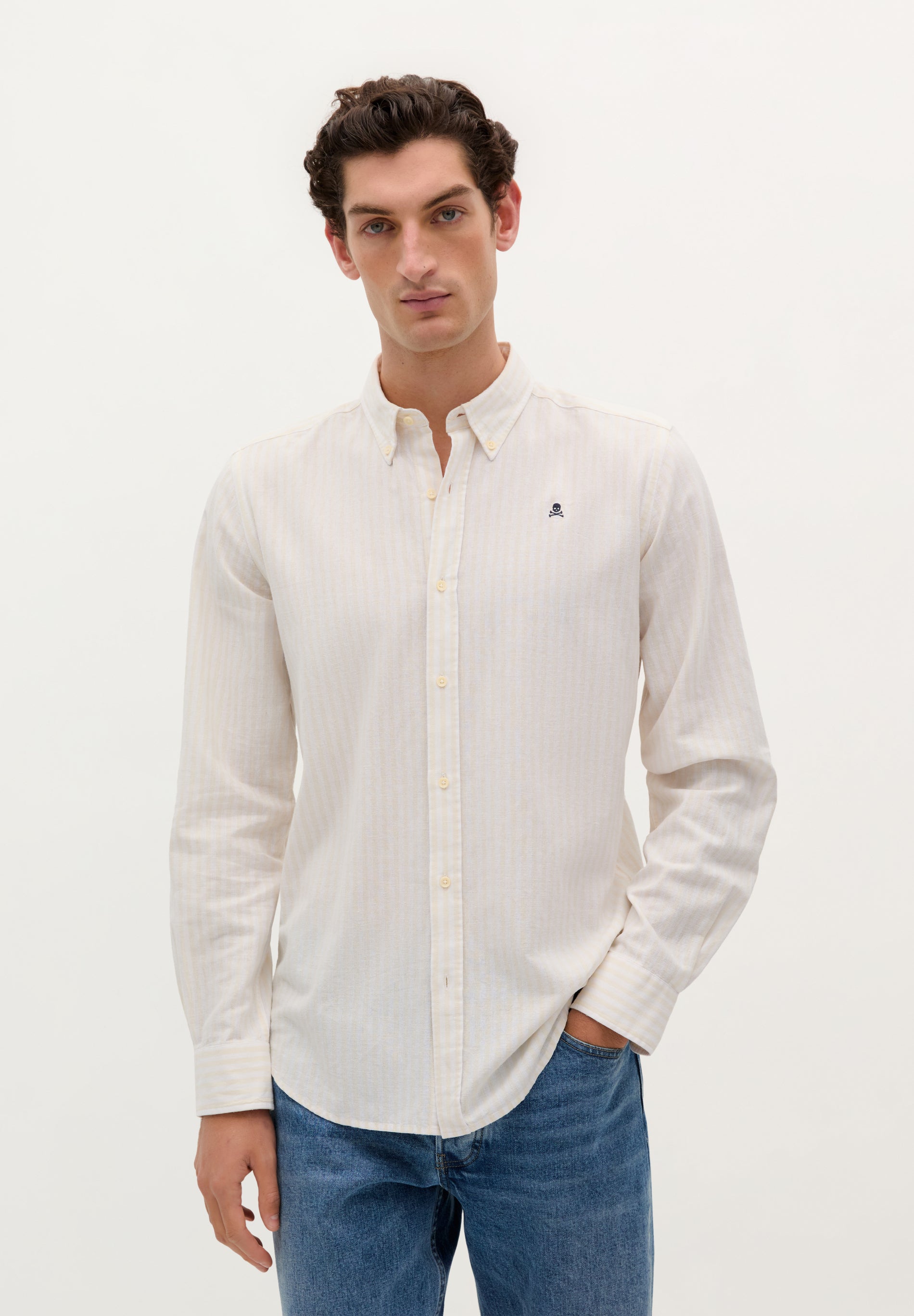 GESTREIFTES HEMD MIT BUTTON-DOWN-KRAGEN