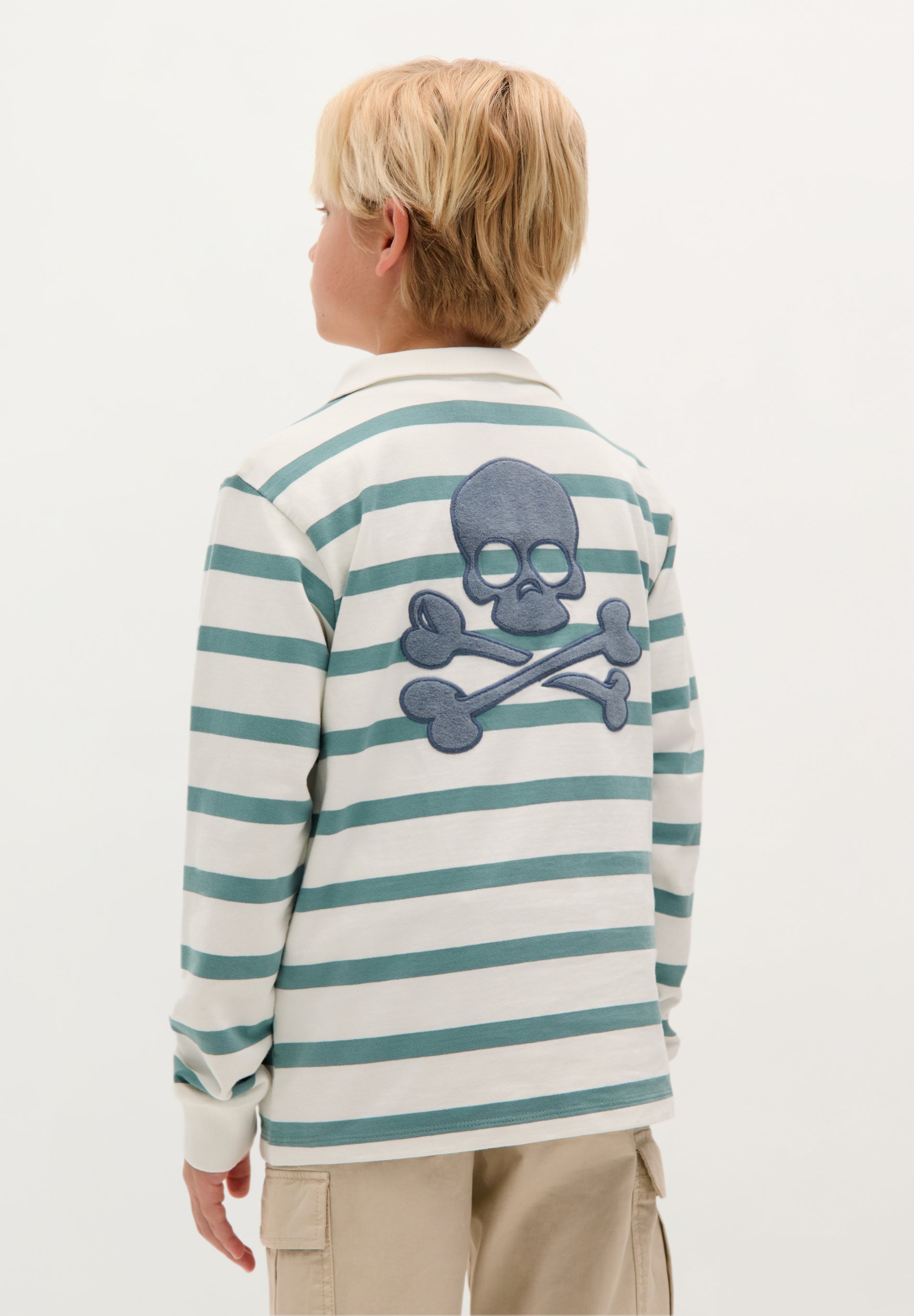 HOODY MIT PRINT UND STREIFEN