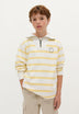 HOODY MIT PRINT UND STREIFEN