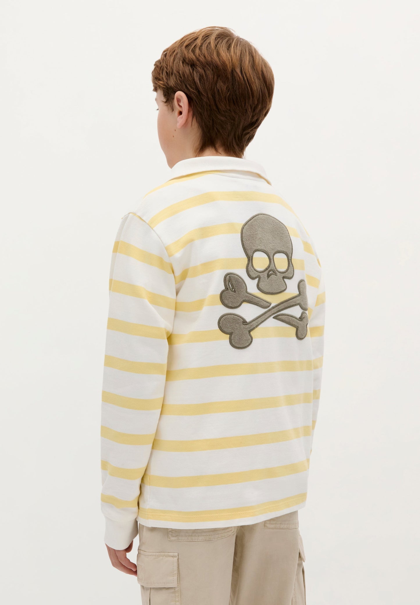 HOODY MIT PRINT UND STREIFEN