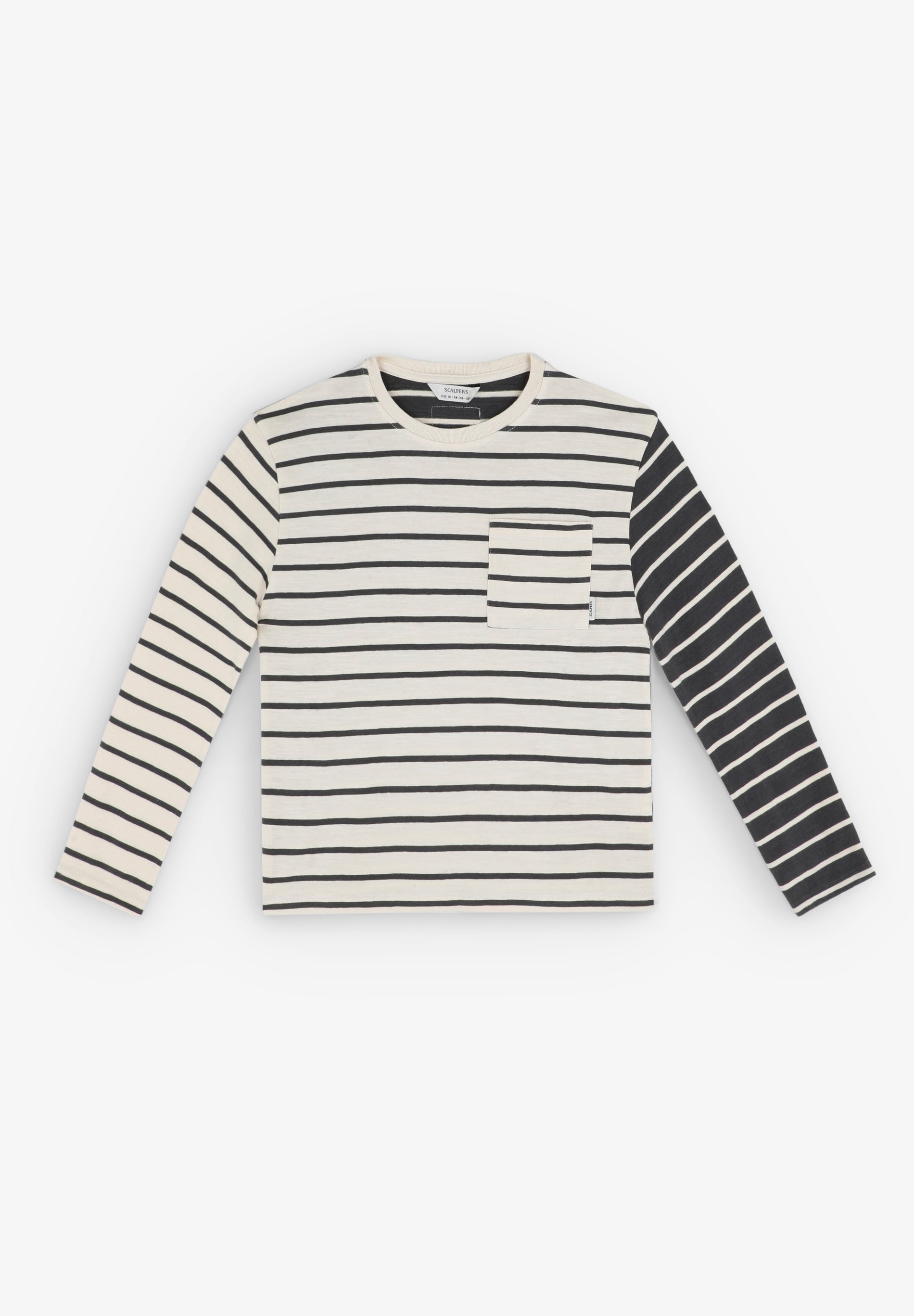 SHIRT MIT FARBLICH ABGESETZTEN STREIFEN UND TASCHE